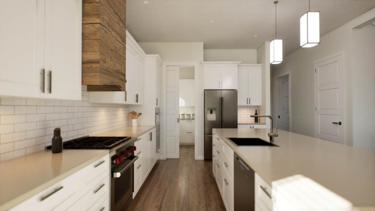 Plan 69902AM: 4-Bedroom Barndominium House Plan with 2-Story Great Room - 3379 Sq Ft - Image #14 - Barndominium, Modern Farmhouse