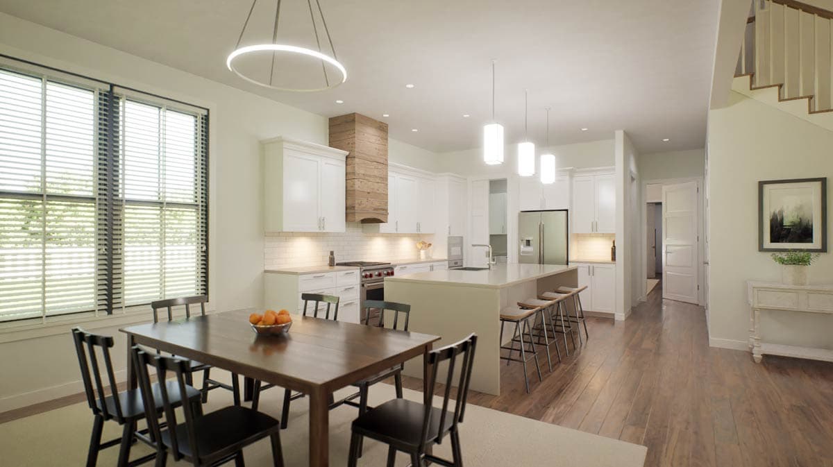 Plan 69902AM: 4-Bedroom Barndominium House Plan with 2-Story Great Room - 3379 Sq Ft - Image #17 - Barndominium, Modern Farmhouse