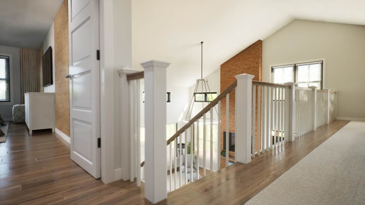 Plan 69902AM: 4-Bedroom Barndominium House Plan with 2-Story Great Room - 3379 Sq Ft - Image #28 - Barndominium, Modern Farmhouse