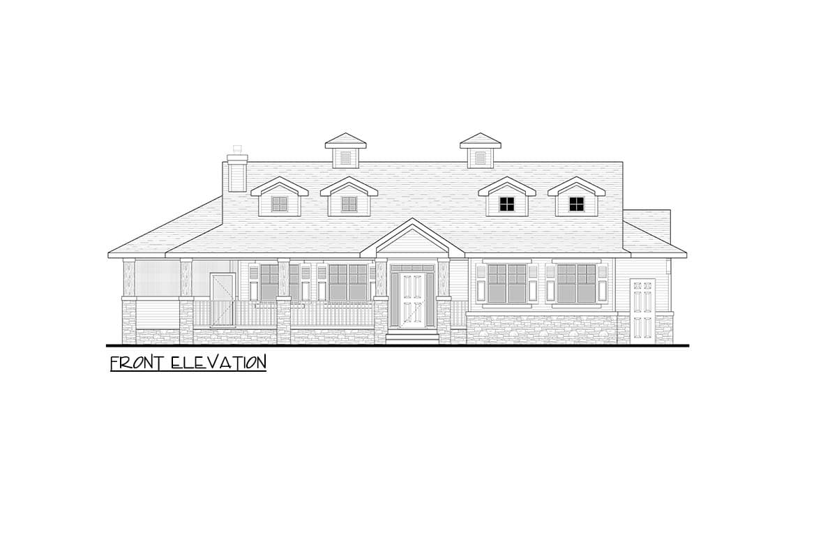 Plan 81859AB: 2-Bed Traditional Ranch House Plan with Wrap-Around Porch - 1576 Sq Ft - Image #8 - Ranch, Traditional