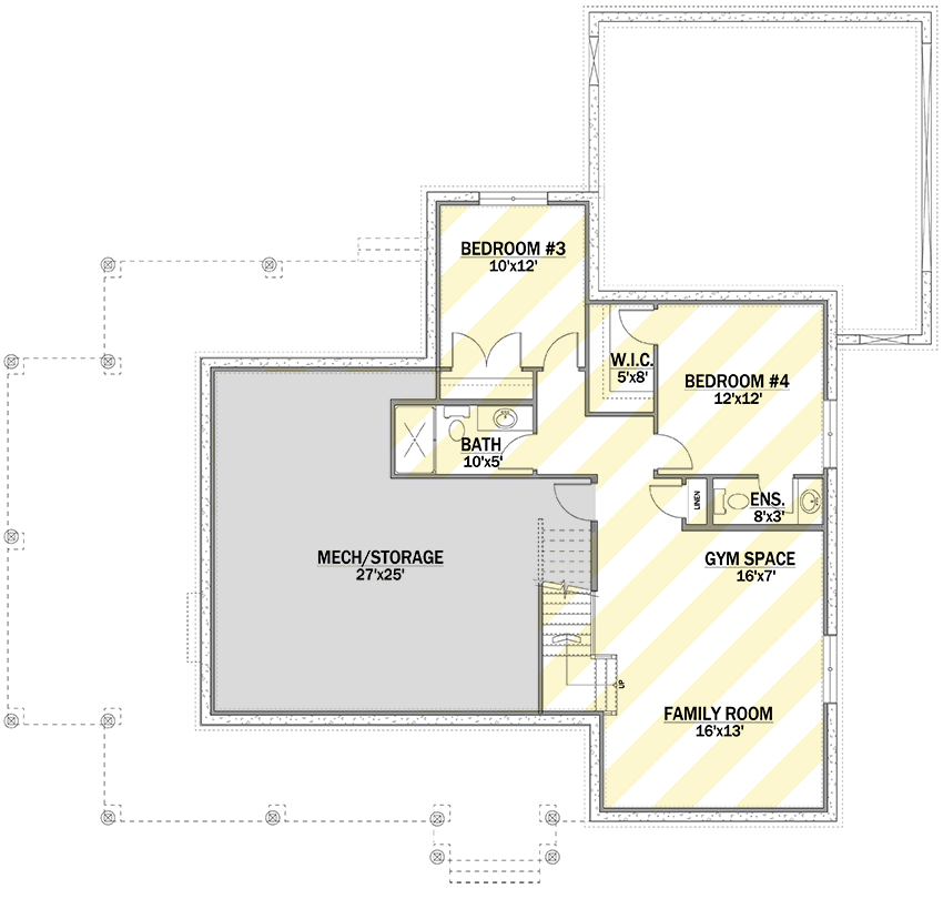Plan 81859AB: 2-Bed Traditional Ranch House Plan with Wrap-Around Porch - 1576 Sq Ft - Floor Plan - Optional Lower Level - Ranch, Traditional
