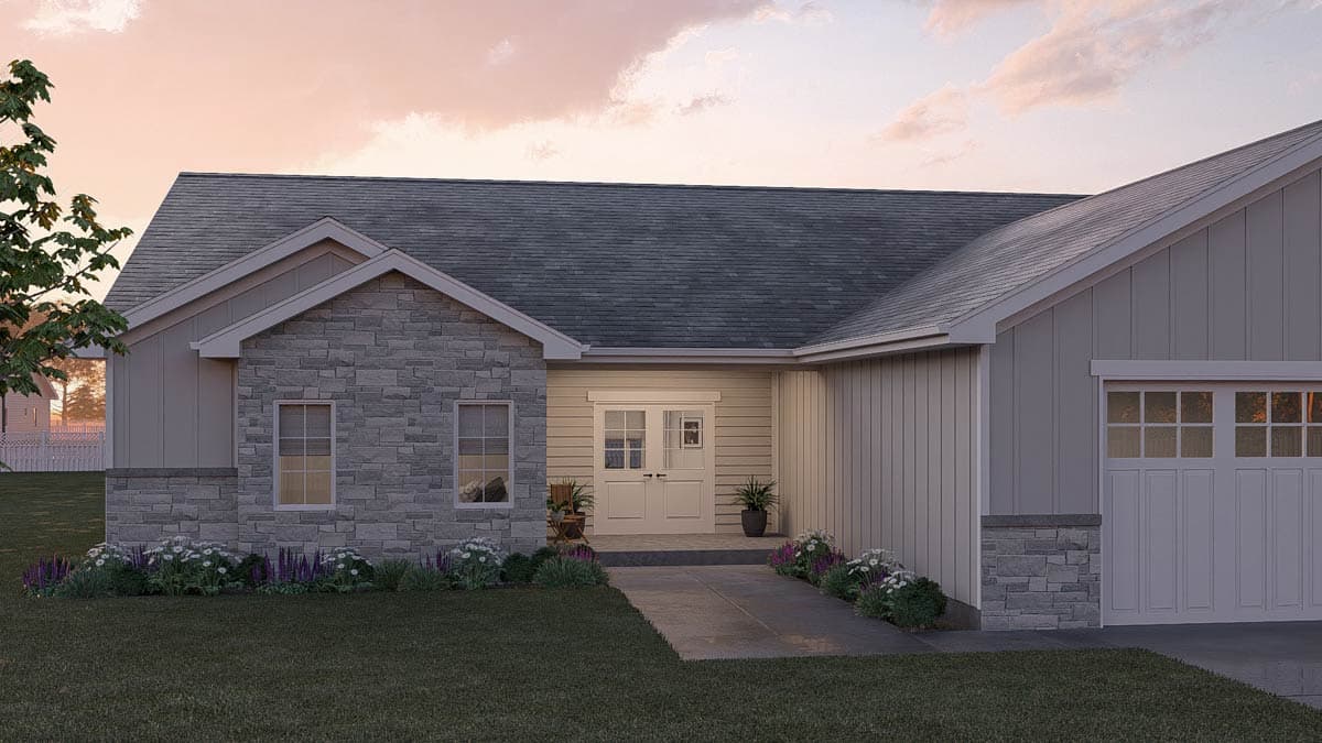 Plan 623498DJ: 4-Bed Country Ranch House Plan with Rear Covered Porch - 1889 Sq Ft - Image #10 - Country, Ranch, Traditional