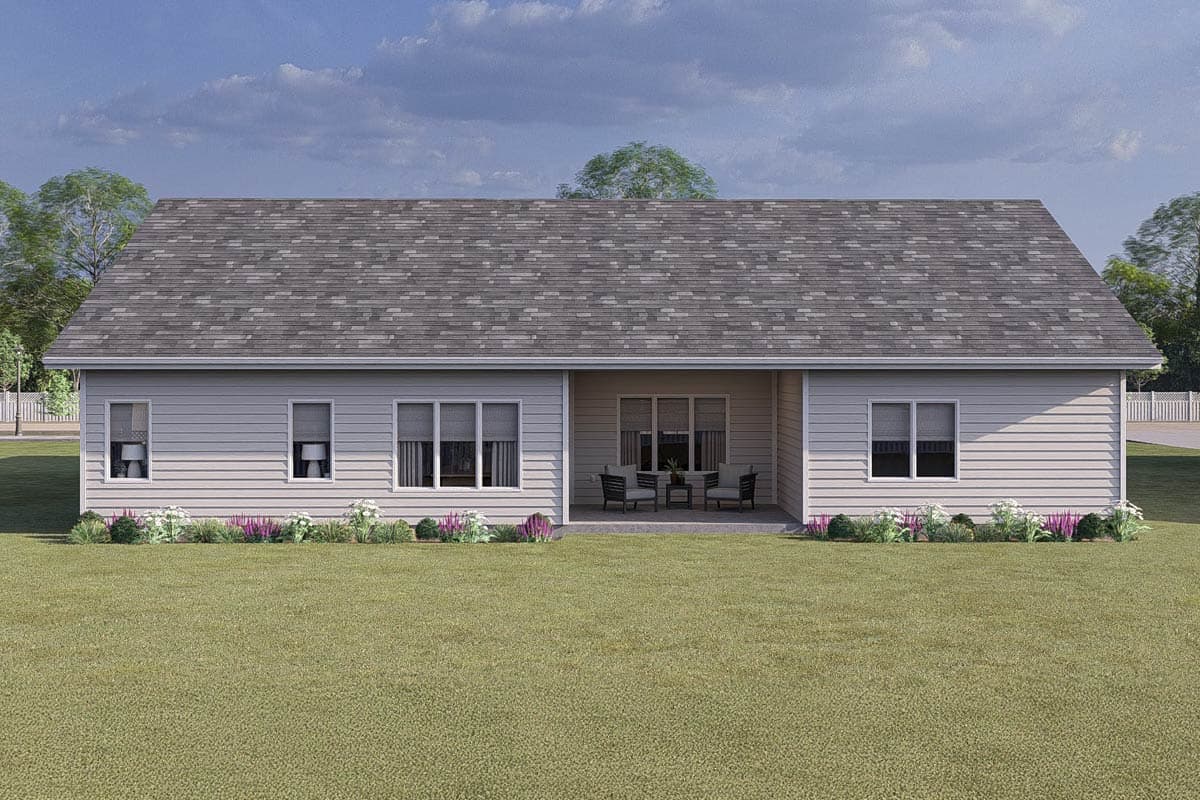 Plan 623498DJ: 4-Bed Country Ranch House Plan with Rear Covered Porch - 1889 Sq Ft - Image #12 - Country, Ranch, Traditional