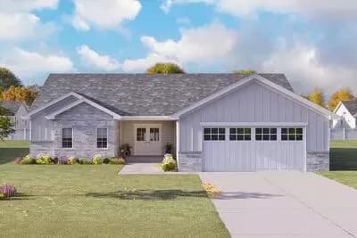4-Bed Country Ranch House Plan with Rear Covered Porch - 1889 Sq Ft
