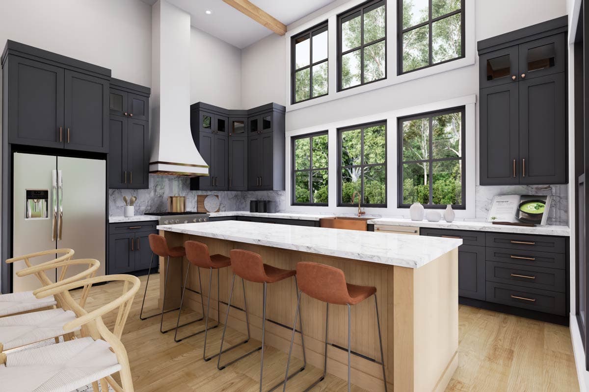 Plan 51995HZ: 3-Bed Barndo-Style Modern Farmhouse with Wood-Burning Fireplace - 1800 Sq Ft - Image #7 - Barndominium, Country, Modern Farmhouse