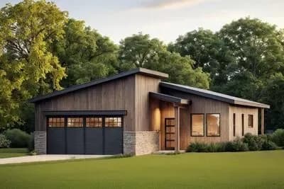 3-Bed Modern House Plan with Vaulted Living Room - 1440 Sq Ft