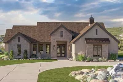 3-Bed Texas Hill Country House Plan with Cathedral Ceilings - 1886 Sq Ft