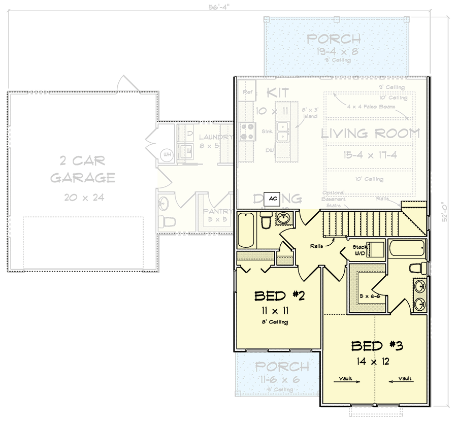 Plan 52408WM: Two-Story Traditional House Plan with Flex Room - 1762 Sq Ft  - Floor Plan - 2nd Floor - Traditional