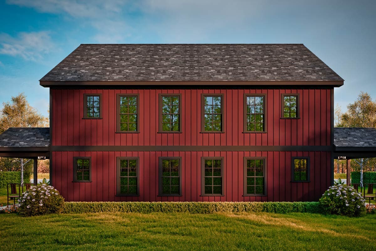 Plan 25846GE: Symmetrical Duplex House Plan with 3 Bedrooms - 1280 Sq  Ft Per Unit - Image #10 - Country, Rustic