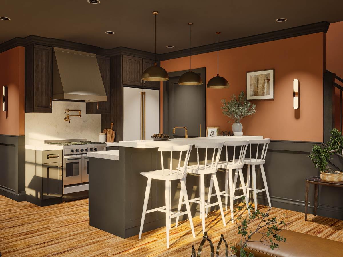 Plan 25846GE: Symmetrical Duplex House Plan with 3 Bedrooms - 1280 Sq  Ft Per Unit - Image #15 - Country, Rustic