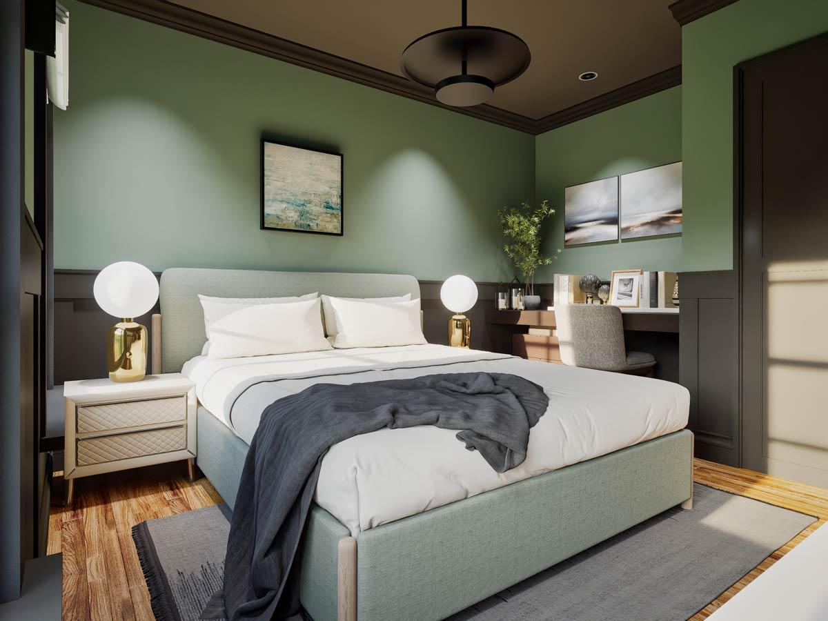 Plan 25846GE: Symmetrical Duplex House Plan with 3 Bedrooms - 1280 Sq  Ft Per Unit - Image #21 - Country, Rustic