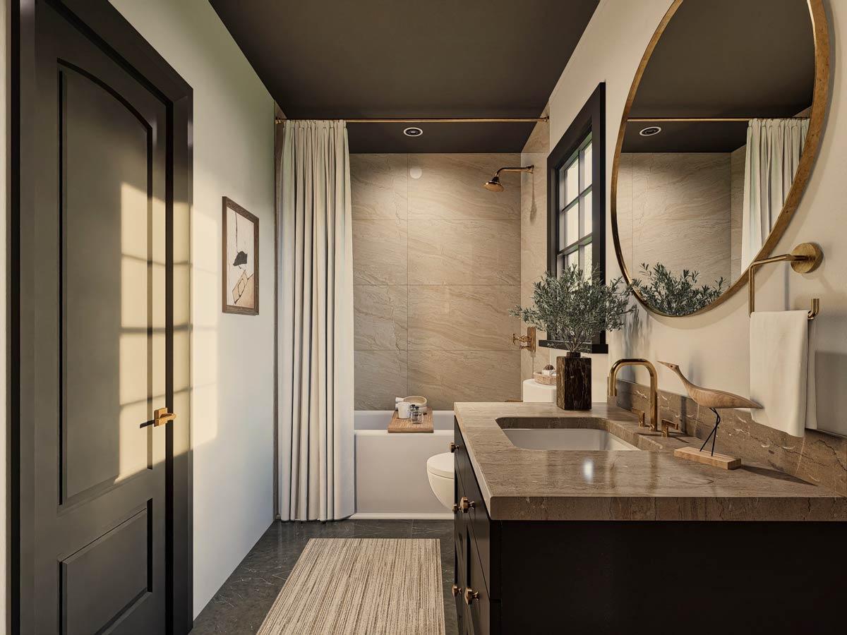 Plan 25846GE: Symmetrical Duplex House Plan with 3 Bedrooms - 1280 Sq  Ft Per Unit - Image #22 - Country, Rustic