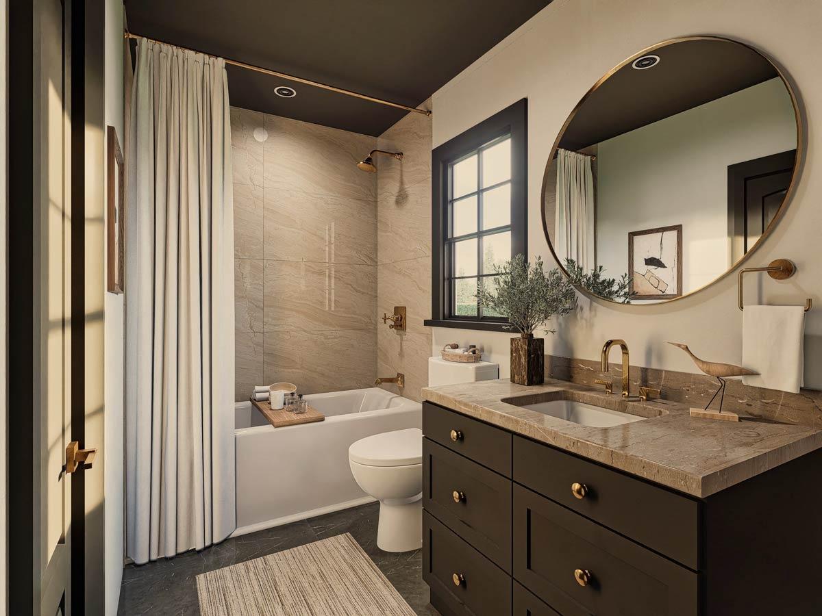 Plan 25846GE: Symmetrical Duplex House Plan with 3 Bedrooms - 1280 Sq  Ft Per Unit - Image #23 - Country, Rustic