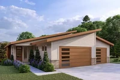 Single-Story Contemporary House Plan with Main Level Master - 2251 Sq Ft