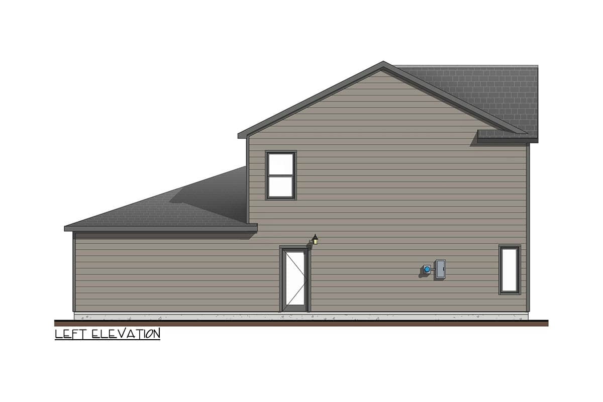 Plan 100347GHR: Two-Story Contemporary Duplex House Plan with 2 3-Bed Units Under 1400 Sq Ft - Image #7 - Contemporary