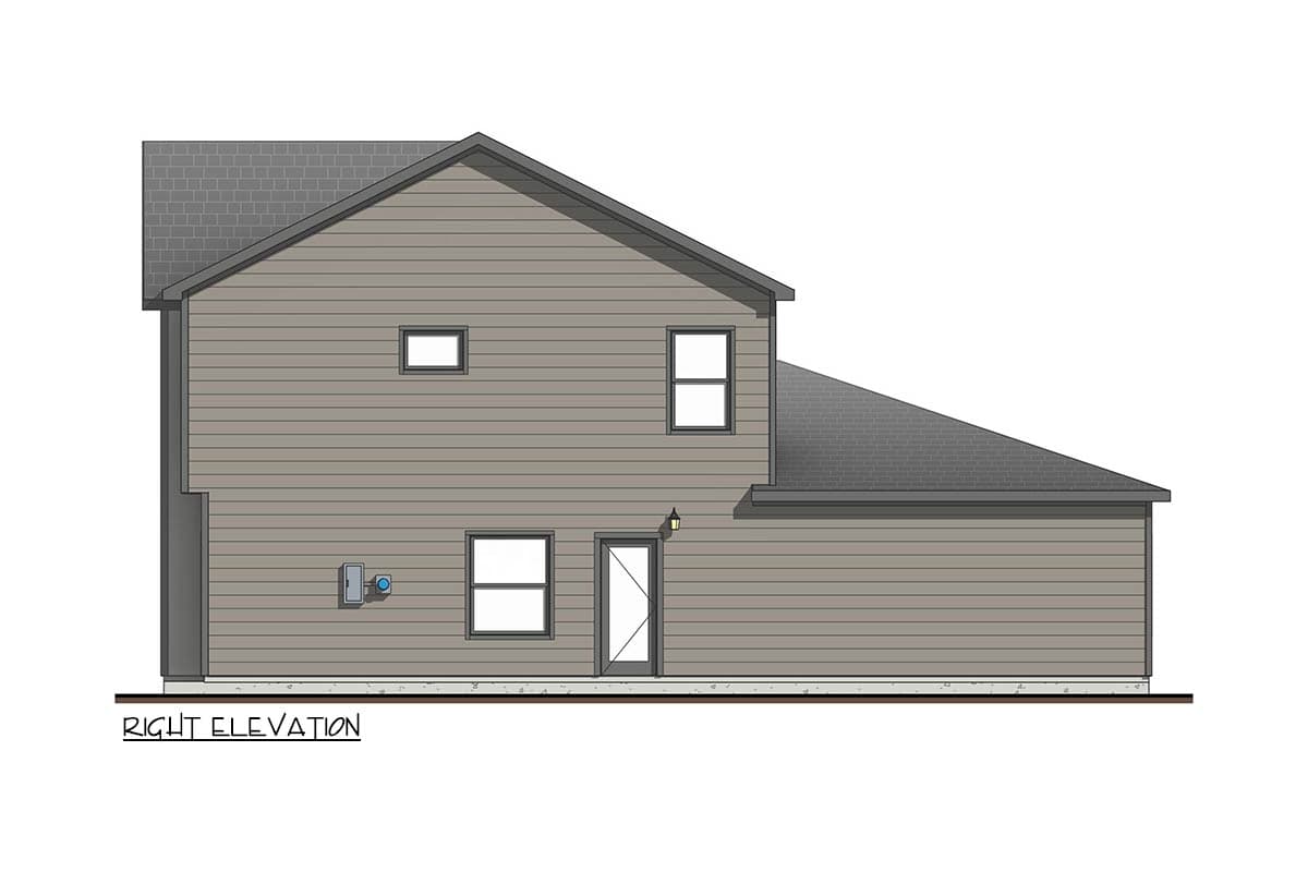 Plan 100347GHR: Two-Story Contemporary Duplex House Plan with 2 3-Bed Units Under 1400 Sq Ft - Image #8 - Contemporary
