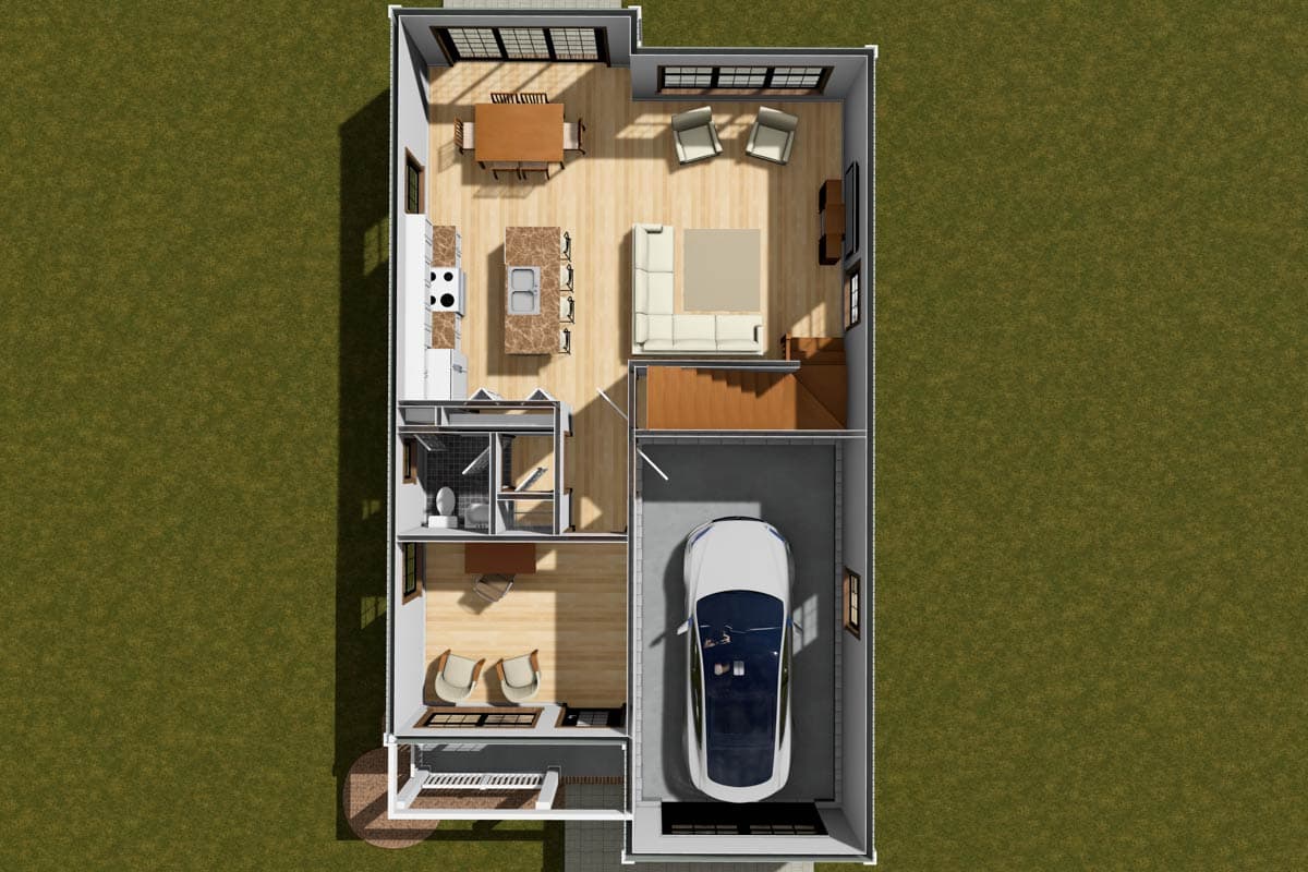 Plan 52415WM: Two-Story Traditional House Plan with Flex Room Under 1500 Sq Ft - Image #10 - Traditional