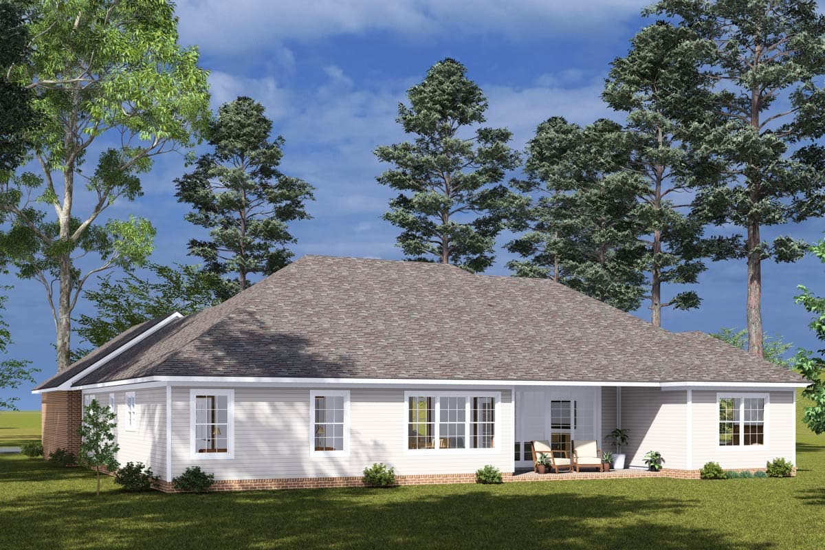 Plan 52416WM: 4-Bed Traditional House Plan with Dedicated Library or Study Space - 2284 Sq Ft - Image #5 - Ranch, Traditional