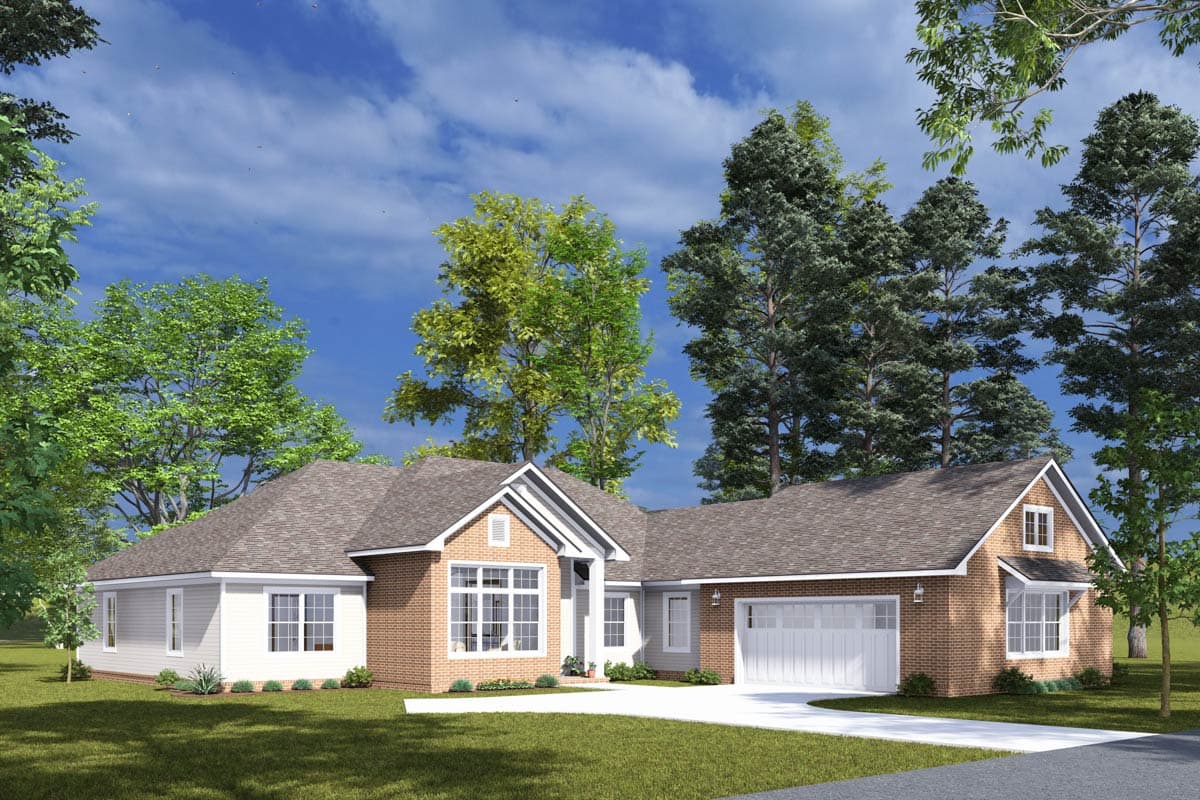 Plan 52416WM: 4-Bed Traditional House Plan with Dedicated Library or Study Space - 2284 Sq Ft - Image #6 - Ranch, Traditional