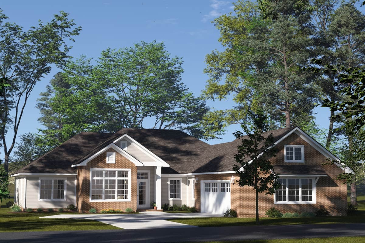 Plan 52416WM: 4-Bed Traditional House Plan with Dedicated Library or Study Space - 2284 Sq Ft - Image #11 - Ranch, Traditional