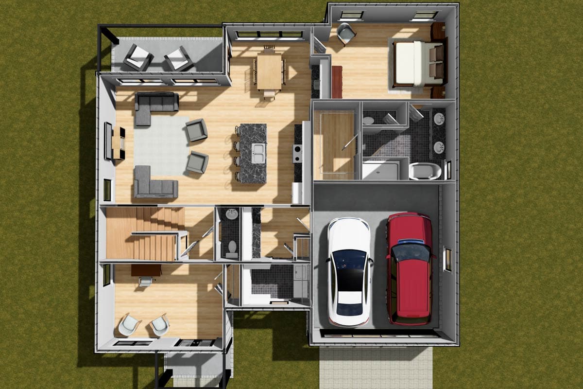 Plan 52417WM: Two-Story Traditional House Plan with Main Level Master Bedroom - 2038 Sq Ft - Image #9 - Traditional