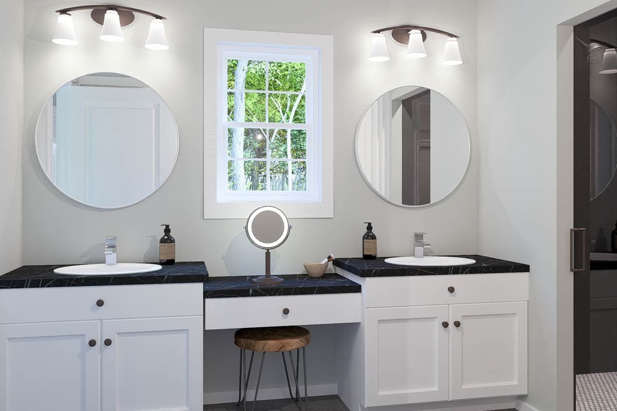 Plan 52418WM: 2-Bed Narrow House Plan with With Vaulted Living Space Under 1200 Sq Ft - Image #8 - Ranch, Traditional