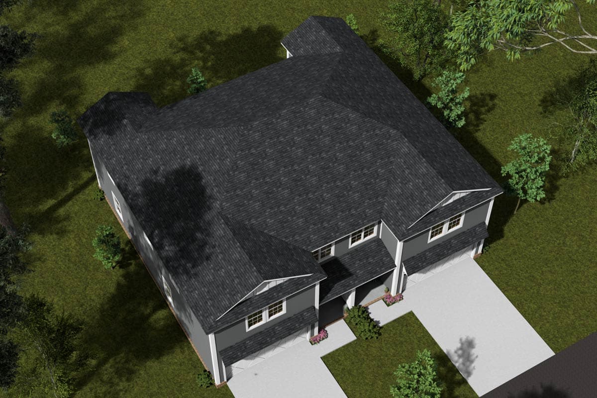 Plan 52419WM: Two-Story Duplex House Plan with Pocket Offices - 2048 Sq Ft Per Unit - Image #8 - Traditional