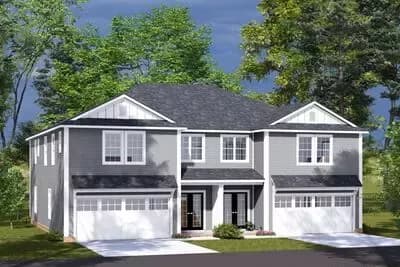 Two-Story Duplex House Plan with Pocket Offices - 2048 Sq Ft Per Unit