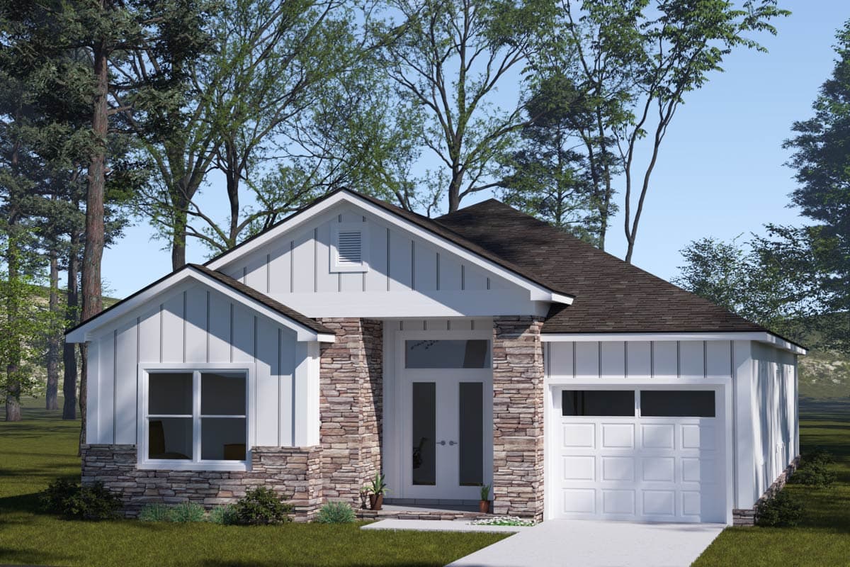 Plan 52421WM: Single-Story Country Ranch House Plan with Split-Bedroom Layout - 1585 Sq Ft - Image #9 - Country, Ranch