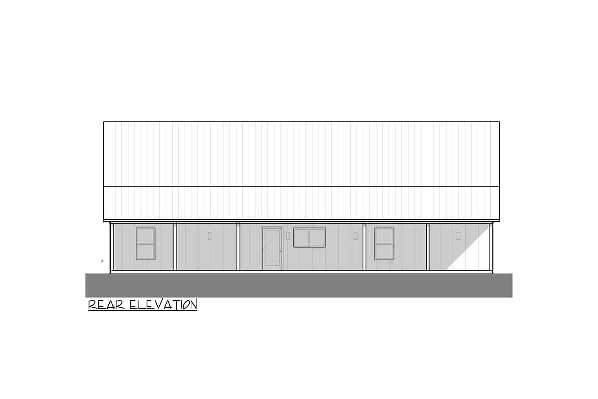 Plan 380027ASH: 3 or 4 Bed Barndominium House Plan with Matching Front and Rear Porches - 2400 Sq Ft - Image #5 - Barndominium, Country