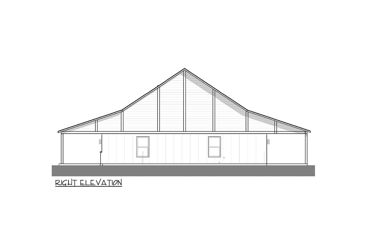 Plan 380027ASH: 3 or 4 Bed Barndominium House Plan with Matching Front and Rear Porches - 2400 Sq Ft - Image #6 - Barndominium, Country