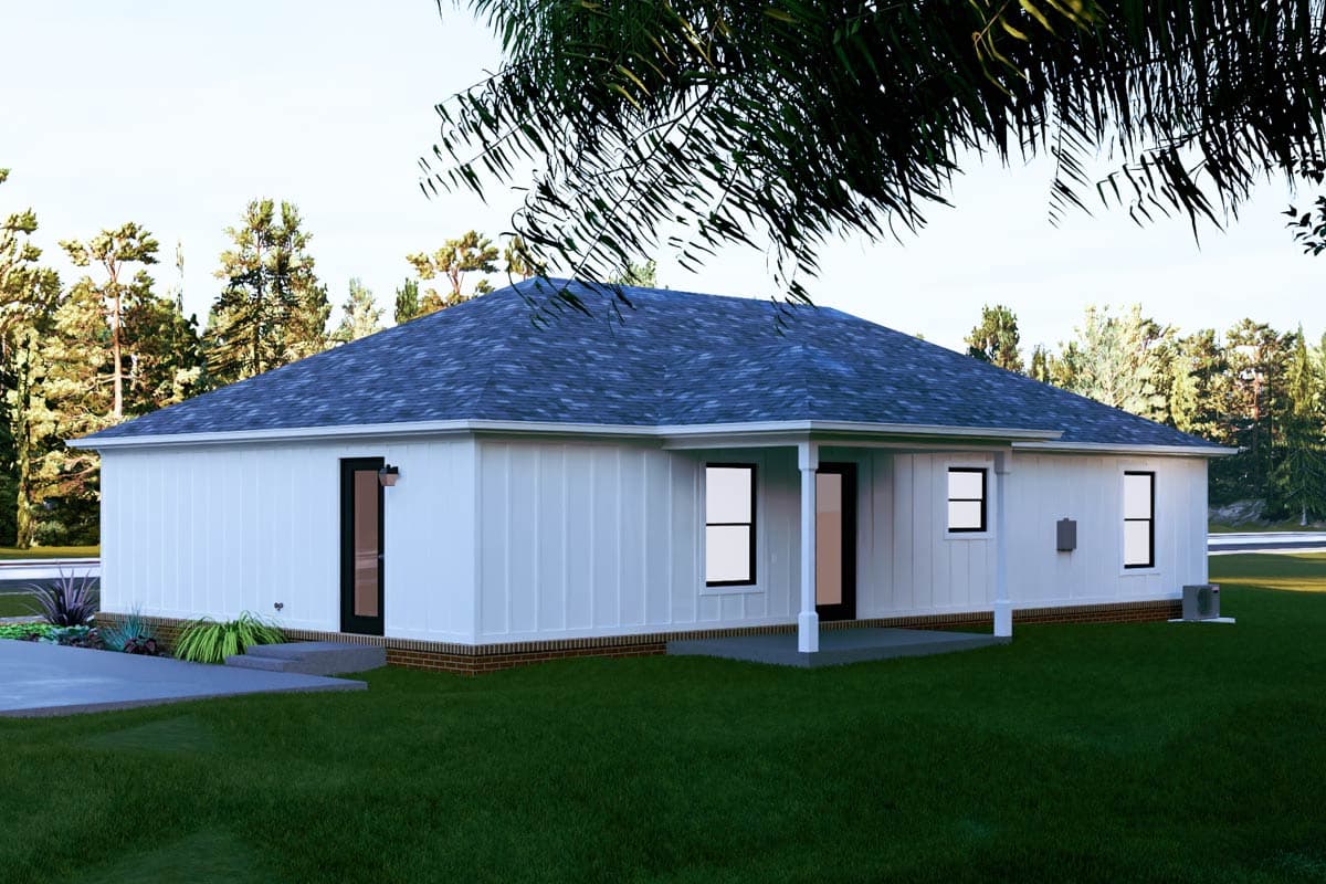 Plan 461051DNN: Traditional Country Ranch House Plan with Split-Bedroom Layout - 1344 Sq Ft - Image #5 - Country, Ranch, Traditional
