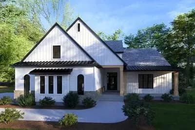 Two-Story New American House Plan with Second Level Family Room and Study - 3200 Sq Ft