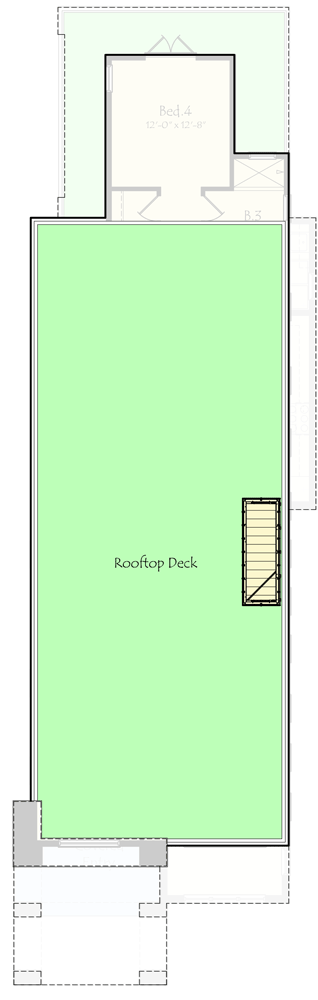 Plan 42027MJ: 4-Bed Contemporary House Plan with Rooftop Deck - 3196 Sq Ft - Floor Plan - Rooftop Deck - Coastal, Contemporary, Florida-Style