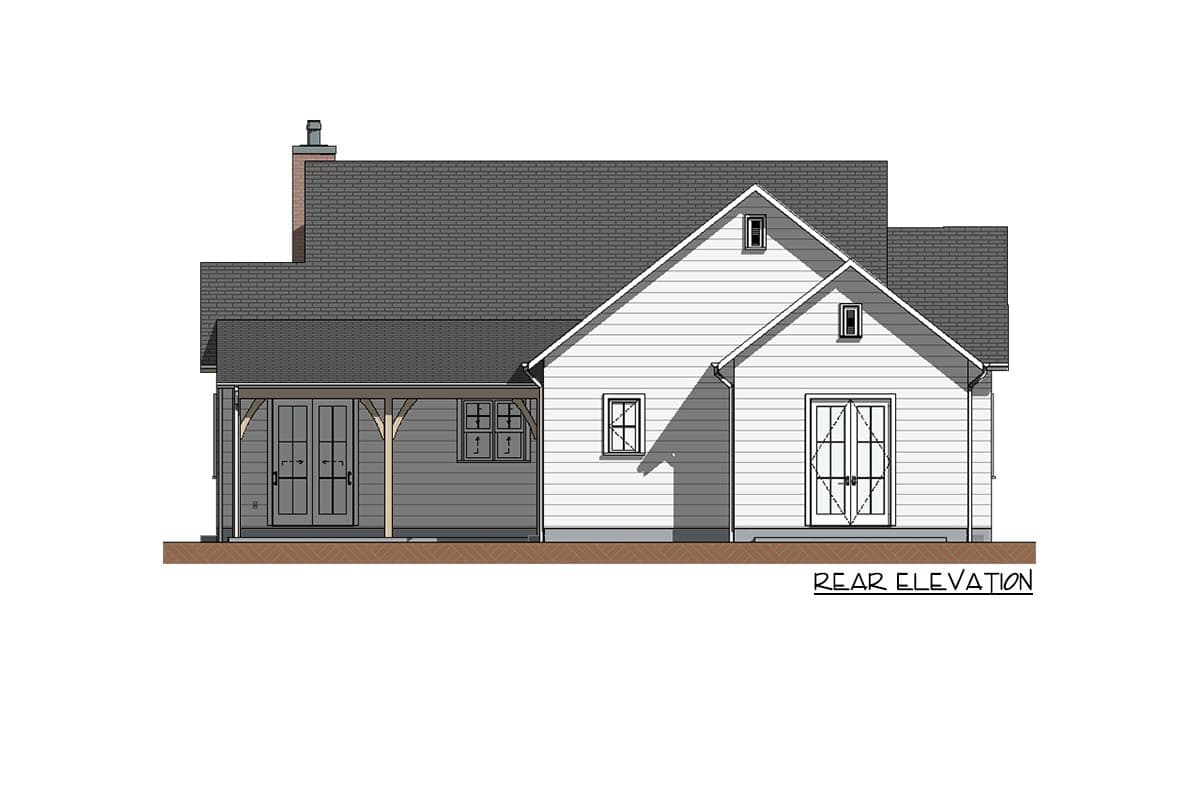 Plan 871037NST: 2-Bed Modern Farmhouse Cottage Plan with Vaulted Living - 1828 Sq Ft - Image #13 - Cottage, Country, Modern Farmhouse
