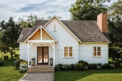 2-Bed Modern Farmhouse Cottage Plan with Vaulted Living - 1828 Sq Ft