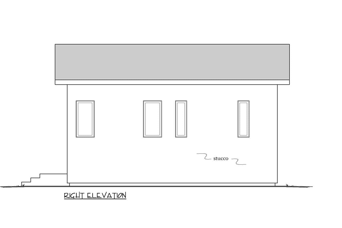 Plan 833036WAT: Craftsman ADU House Plan with 1-Bed Under 400 Sq Ft - Image #5 - Cabin, Cottage, Country, Craftsman, Traditional