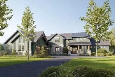 4-Bed Modern Farmhouse House Plan with Outdoor Kitchen - 3231 Sq Ft