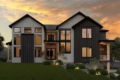 5-Bed Contemporary House Plan with 2-Story Great Room - 4953 Sq Ft