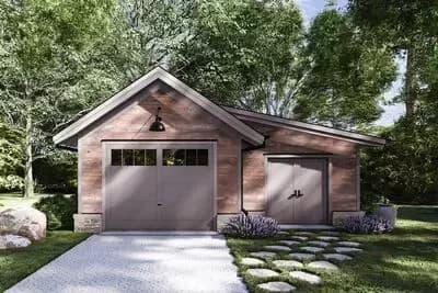 1-Car Detached Garage Plan with Workshop - 600 Sq Ft 