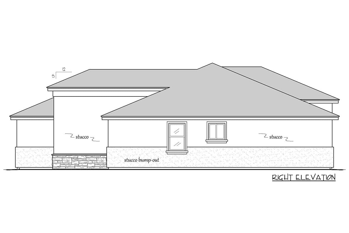 Plan 833037WAT: Stylish 3-Bed Prairie Ranch Home Plan with Vaulted Great Room - 2254 Sq Ft - Image #8 - Contemporary, Modern, Prairie, Ranch