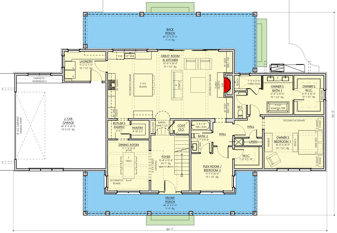 Plan 865024SHW: Flexible 3-Bed Modern Farmhouse Ranch Home Plan with - 2984 Sq Ft - Floor Plan - Main Level - Country, Hill Country, Modern Farmhouse, Transitional