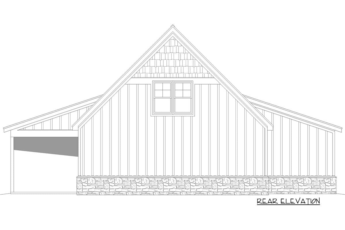 Plan 680550VR: Country Barn Garage Plan with Heated Workshop - 911 Sq Ft - Image #5 - Country