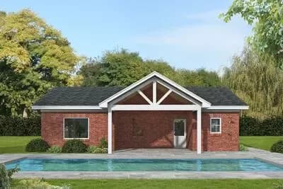 Charming Traditional Pool House with Workshop