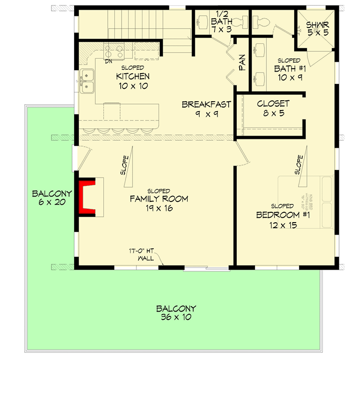 Plan 680559VR: 3-Bed Modern House Plan with Master Bed Upstairs - 2048 Sq Ft - Floor Plan - 2nd Floor - Mid Century Modern, Modern, Mountain