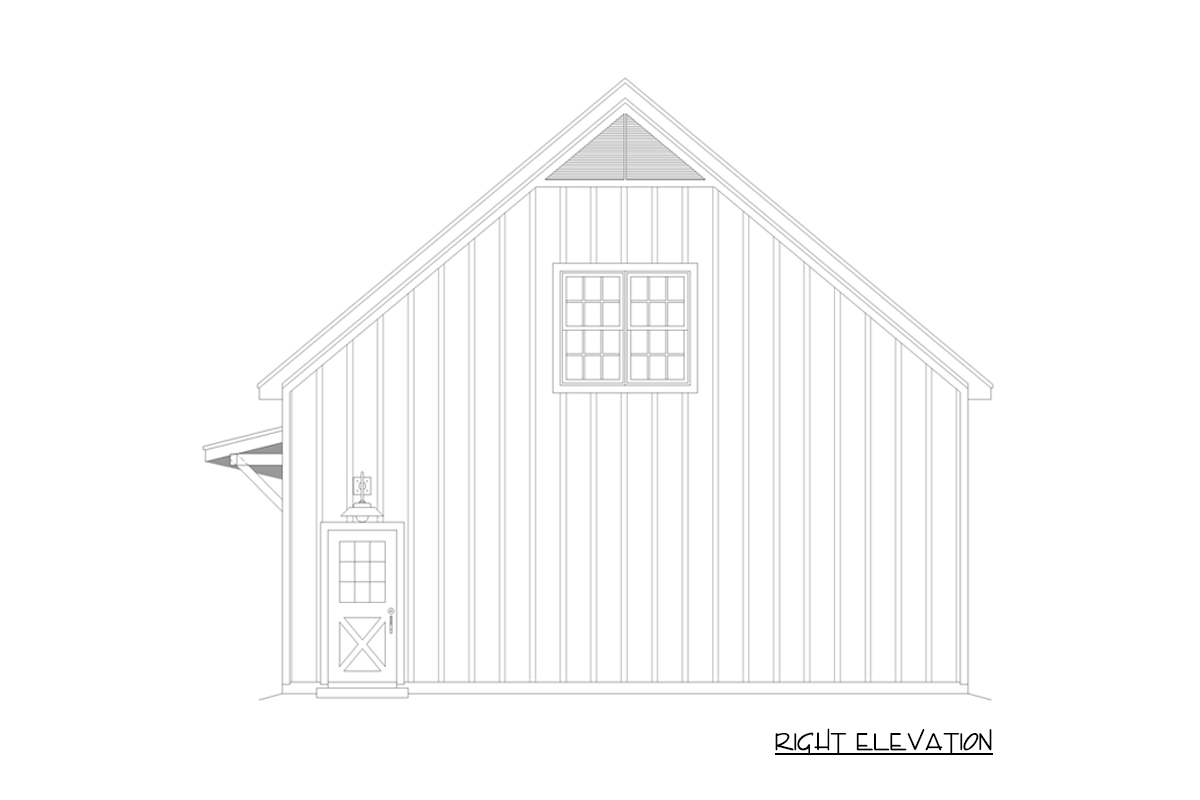 Plan 680560VR: Country Barn Garage with Optionally Finished Second Level - 1080 Sq Ft - Image #5