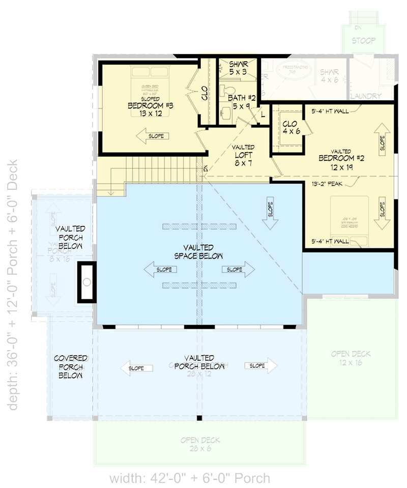Plan 680561VR: 3 or 4 Bed Mountain Lake House Plan with Wrap-Around Porch - 3482 Sq Ft - Floor Plan - 2nd Floor - Contemporary, Mountain, New American