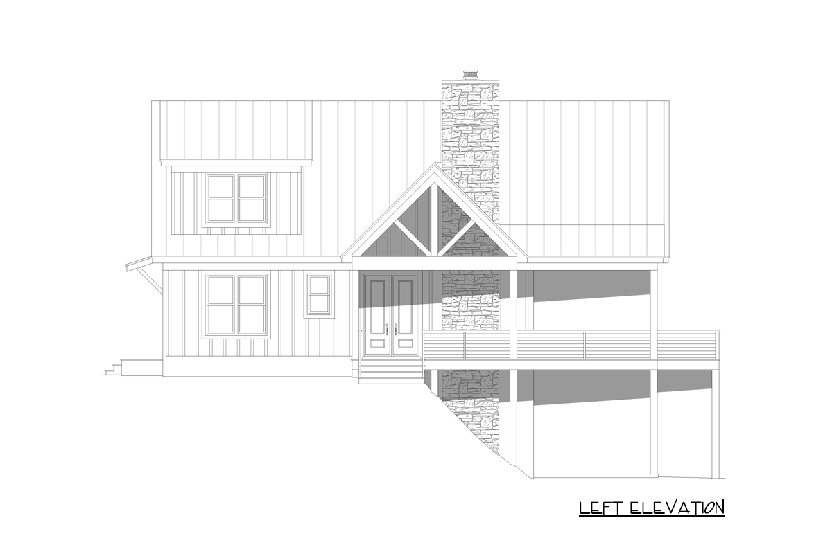 Plan 680561VR: 3 or 4 Bed Mountain Lake House Plan with Wrap-Around Porch - 3482 Sq Ft - Image #9 - Contemporary, Mountain, New American