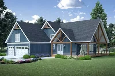 Two-Story Mountain House Plan with Wrap-Around Porch - 2714 Sq Ft