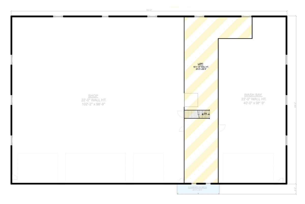 Plan 135342GRA: Oversized Barndominium Garage Plan with Home Office and Loft - 11342 Sq Ft - Floor Plan - 2nd Floor - Barndominium